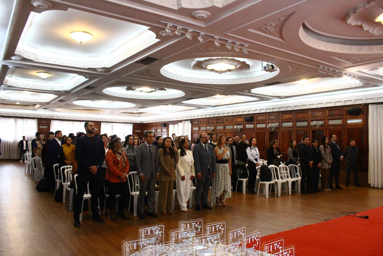 Participantes durante a cerimônia na Sede do Brasil, em São Paulo
